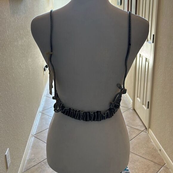 Ser.o.ya Revolve Sorrento Womens Medium Blue Denim Bra Bralette Adjustable NWT - Picture 2 of 7